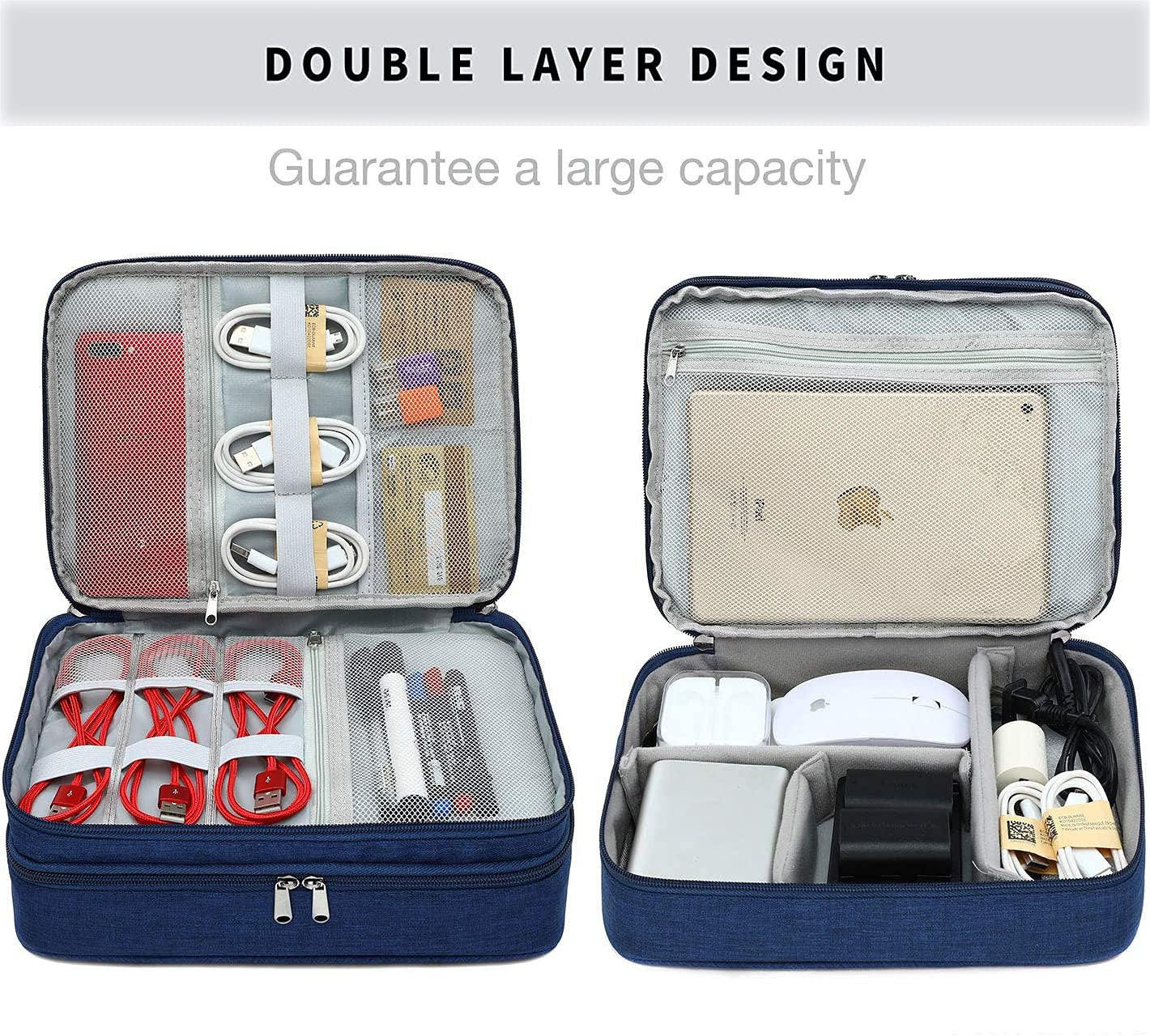 Double Layer Electronic Gadget Organizer Bag for Devices and Accessories