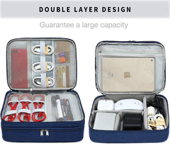 Double Layer Electronic Gadget Organizer Bag for Devices and Accessories