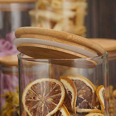 1200ml Airtight Glass Storage Jar with Bamboo Lid