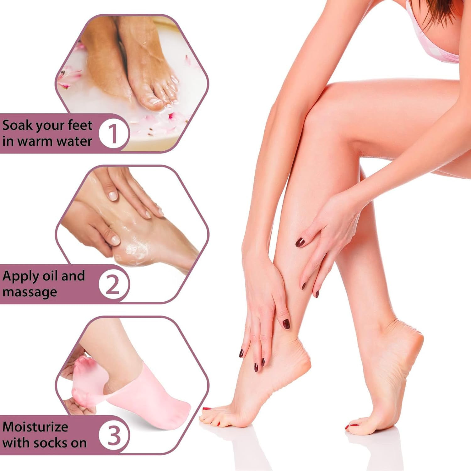Silicone Moisture Socks for Soft, Hydrated, and Cracked Feet