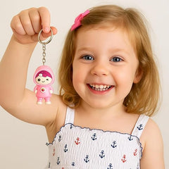 Doll Face Changing Keychain - Interactive Face Swap Toy Key Holder