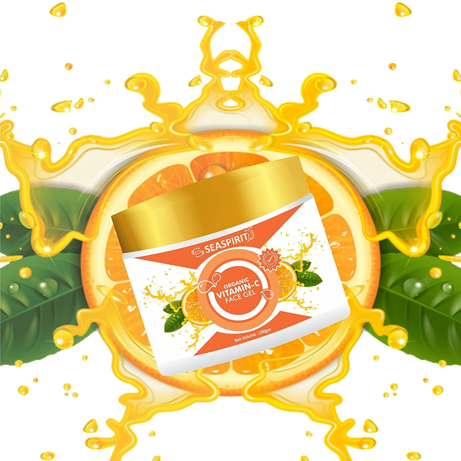 Organic Vitamin C Face Gel for Brightening, Anti-Aging & Blemish Control
