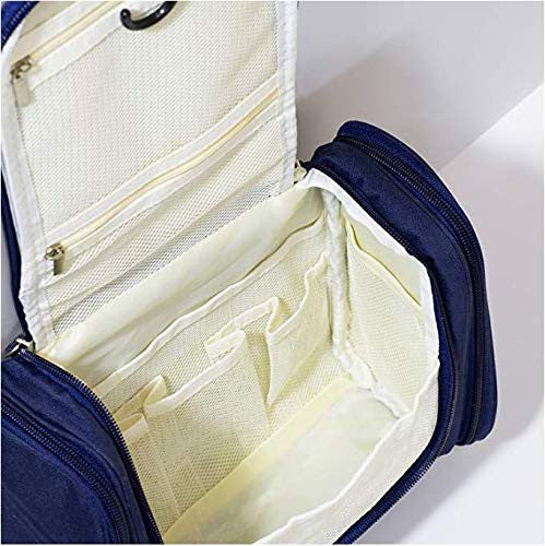 Multifunctional Waterproof Travel Cosmetic Bag with Hooks and Compartments