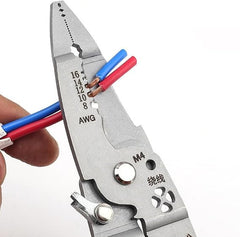 12-in-1 Foldable Stainless Steel Wire Stripper & Pliers