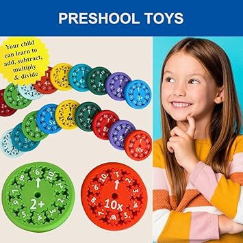 9-Piece Math Fidget Spinner Set for Educational Fun and Multiplication
