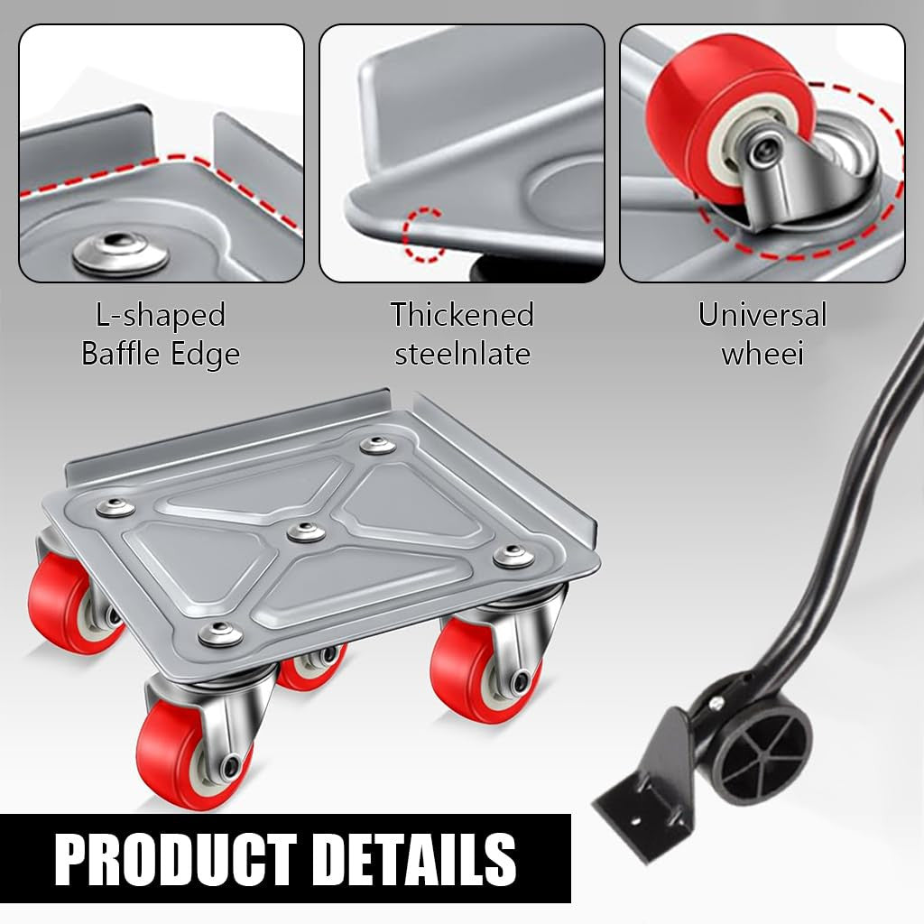Heavy Duty 5 Wheel Furniture Lifter with Silent Rubber Wheels and Stand