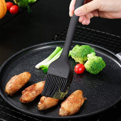 6-Piece Black Silicone Kitchen Spatula Set with Stainless Steel Core