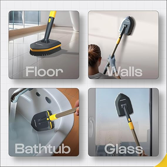 3-in-1 Long Handle Cleaning Brush & Duster Set