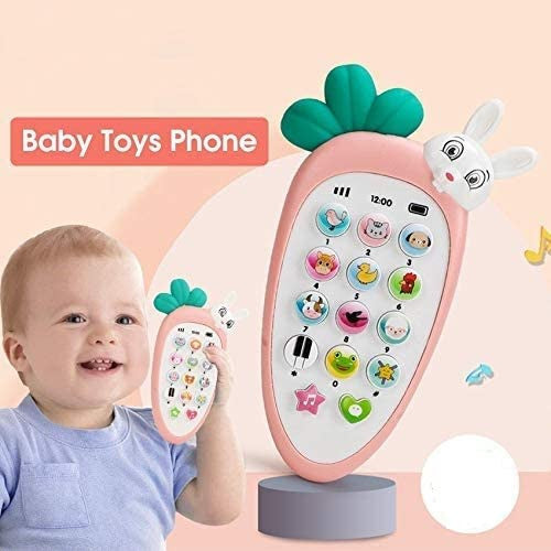 Baby Smart Phone Toy with Soft Silicone Rattle & Educational Features