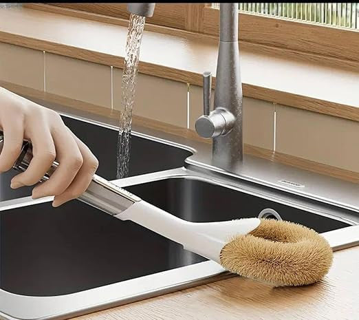 Long Handle Palm Brush for Pot Cleaning and Scrubbing