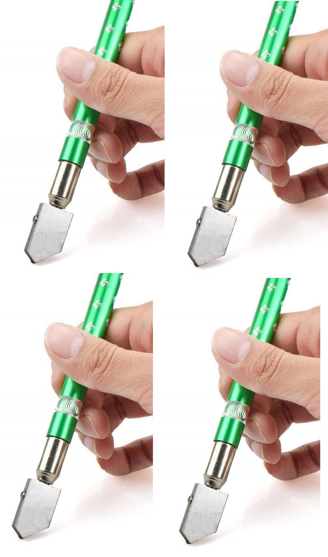 Professional Glass Cutter Pen with Diamond Set, Steel Blade & Anti-slip Handle