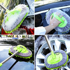 2-in-1 Car Cleaning Brush & Mop Kit with Long Handle