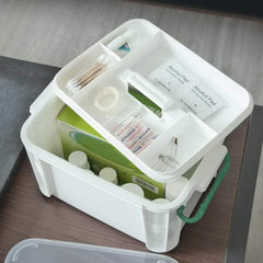 Portable Medical Kit Box with Locking Lid and Handle