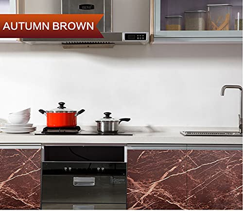 Dark Brown Marble Aluminum Foil Kitchen Stickers - Waterproof & Self-Adhesive
