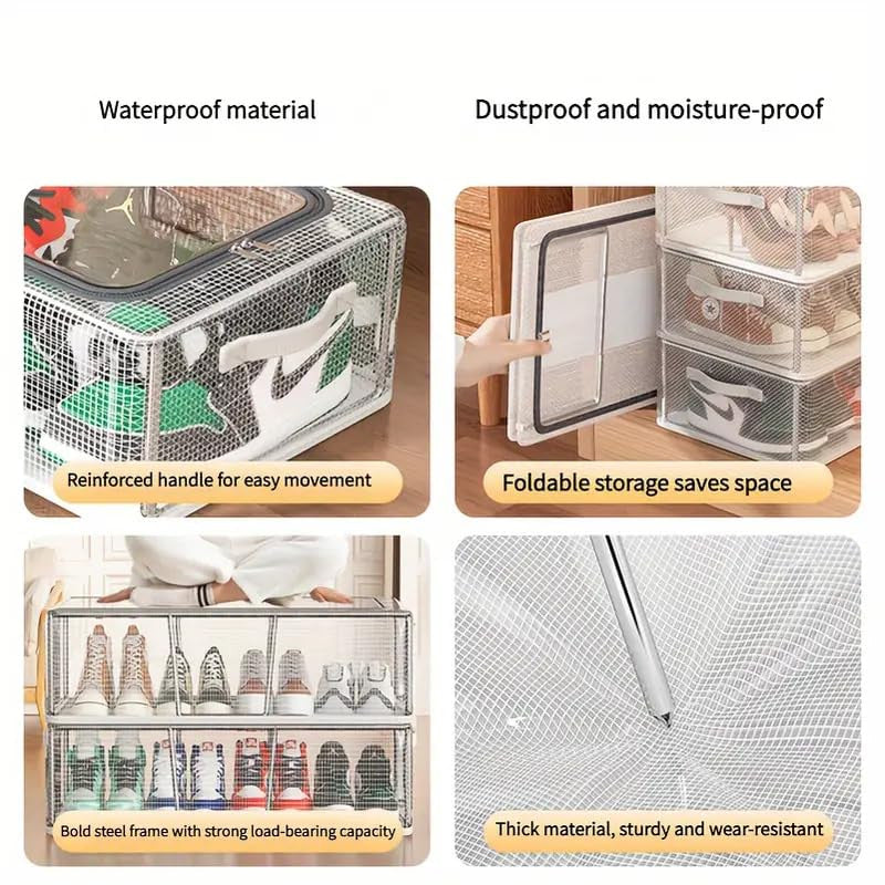 27L Transparent Shoe Storage Box & Organizer for Closet