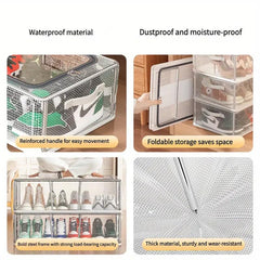 27L Transparent Shoe Storage Box & Organizer for Closet