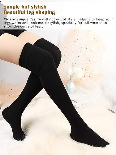Warm Woolen Thigh High Knee Socks for Women - Winter Long Boot Cuffs