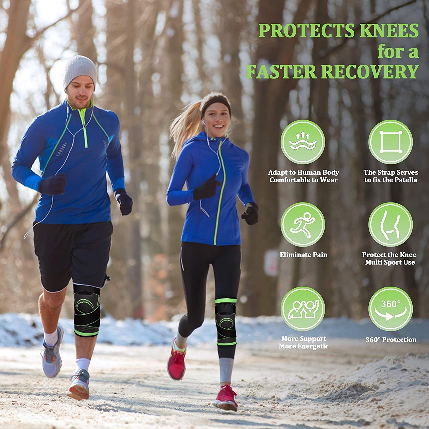 Elastic Compression Knee Sleeve for Support and Stability