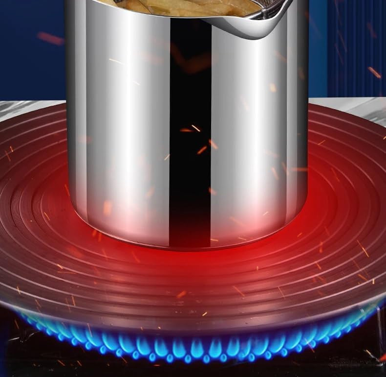 Stainless Steel Deep Frying Pot with Basket & Long Handle