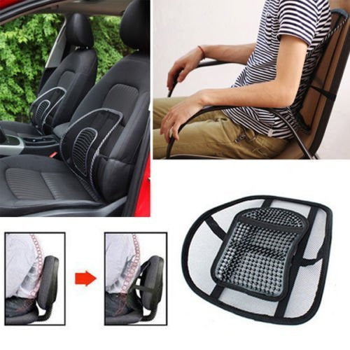 Ergonomic Mesh Lumbar Support Cushion for Car & Office Chairs