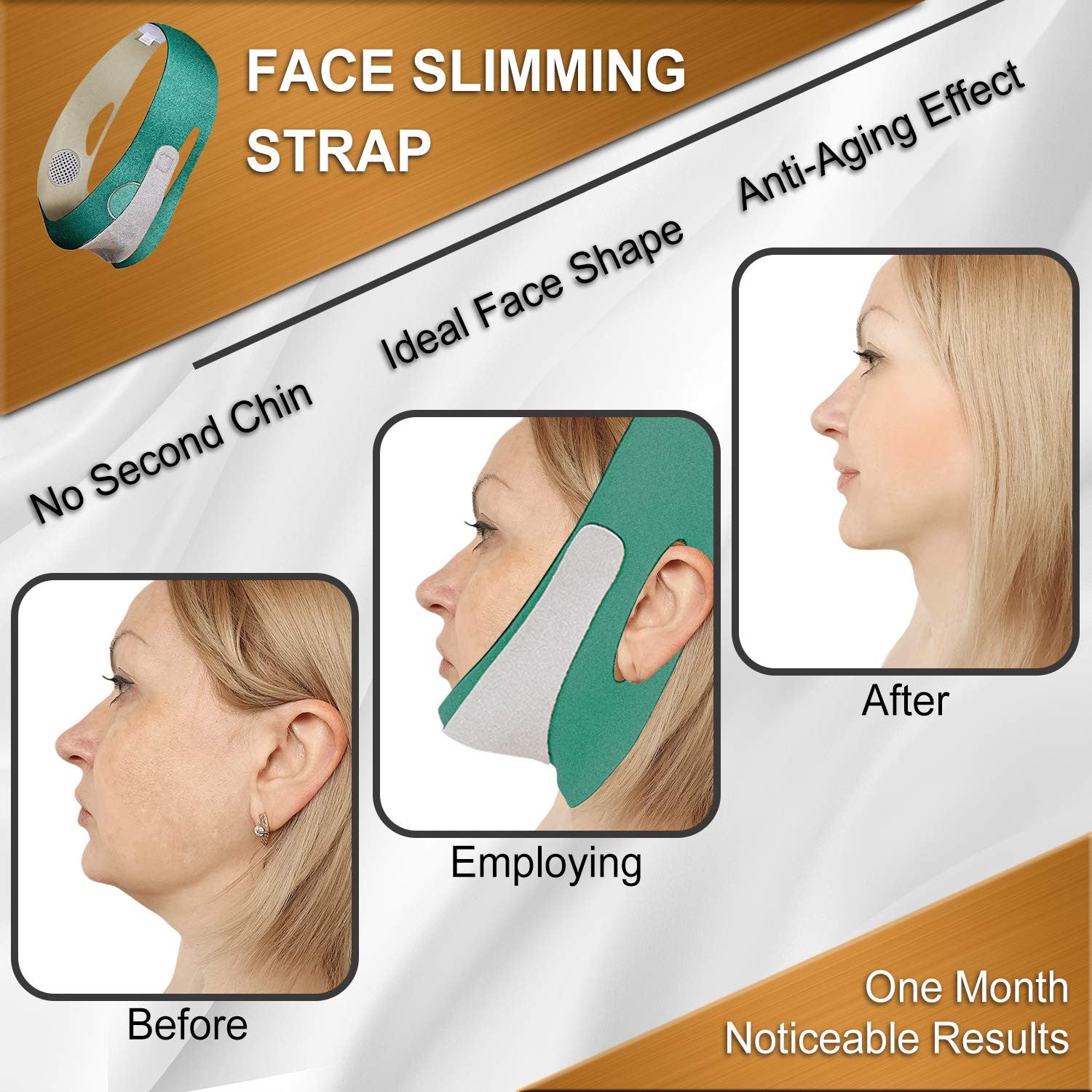 V Line Face Lift Belt for Slimming & Chin Contouring - Green