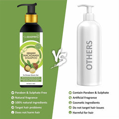 Organic Macadamia Shampoo for Stronger, Glossier Hair for Men & Women