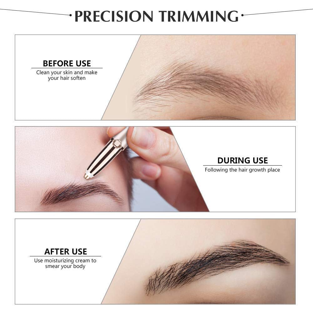 USB Eyebrow Flawless Trimmer for Women - Portable Facial Hair Remover
