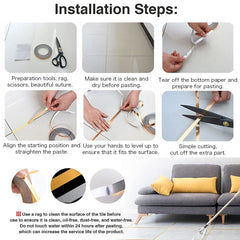 Golden 1cm x 50m Waterproof Tile Sealing Tape for Floor & Wall Decor