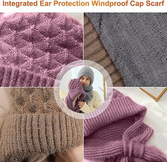 Winter Warm Scarf & Cap Set with Ear Protection