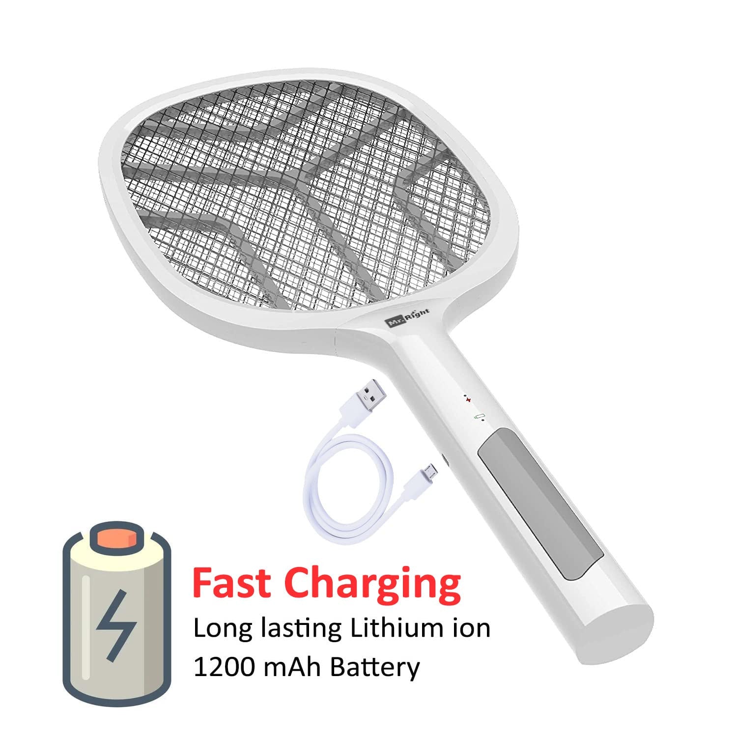 Rechargeable UV Light Mosquito Racket Bat with Electric Killer Lamp