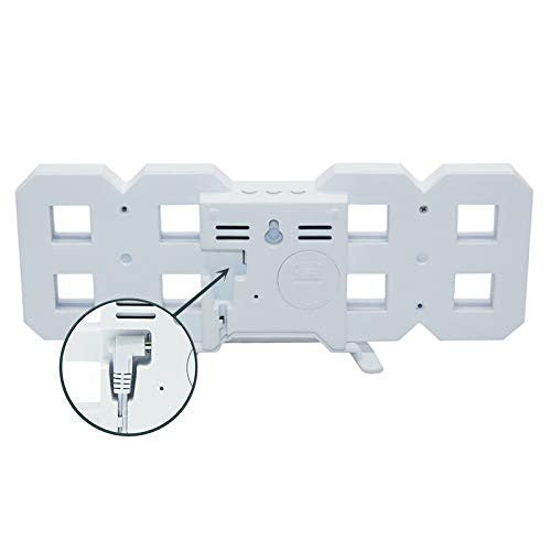 Modern White 3D LED Wall Clock with Alarm and Digital Display