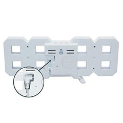 Modern White 3D LED Wall Clock with Alarm and Digital Display