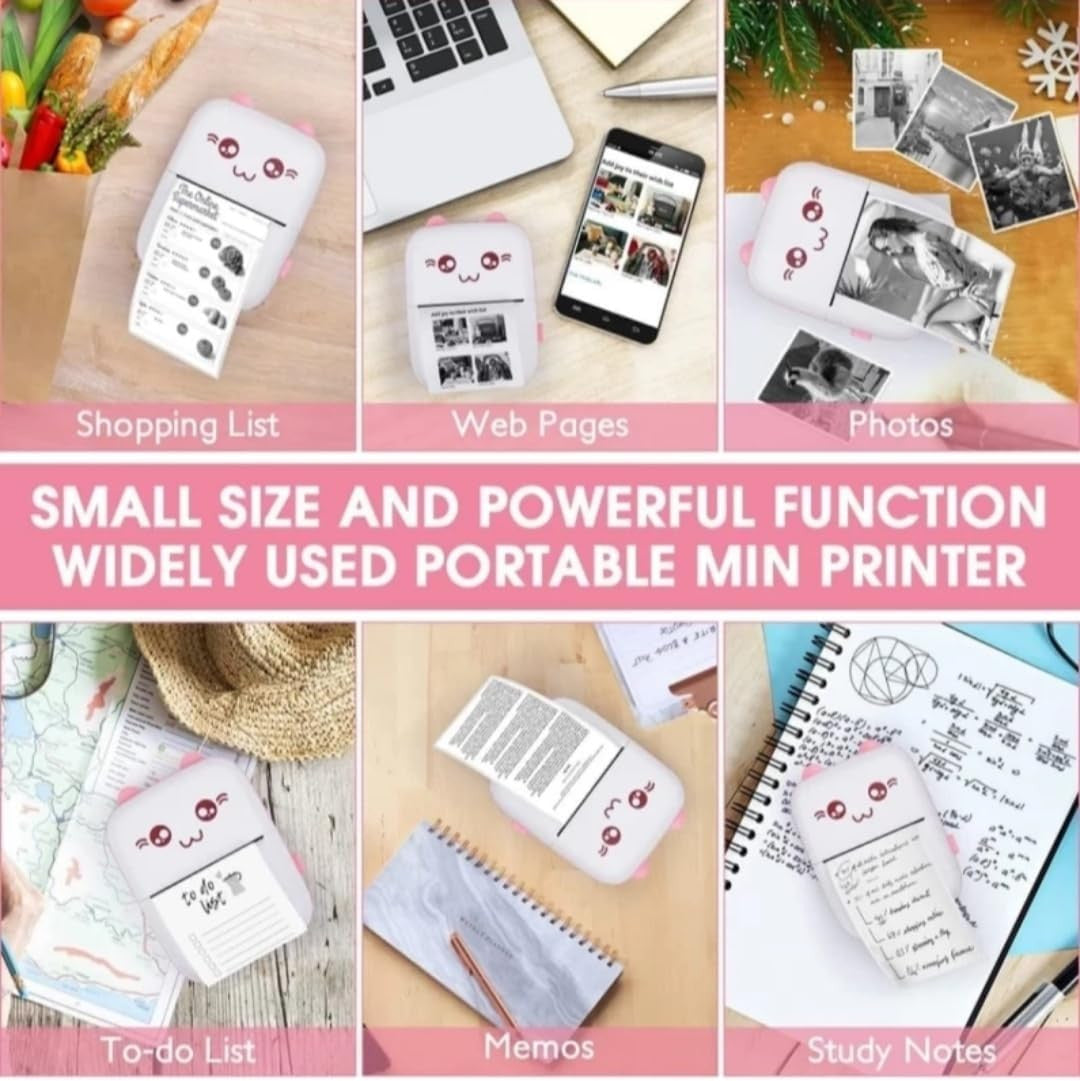 Mini Bluetooth Thermal Printer - Portable, Clear, Wireless Printing