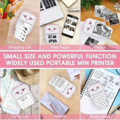 Mini Bluetooth Thermal Printer - Portable, Clear, Wireless Printing