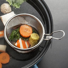 Food Strainer Noodle Basket with Handle – Mesh Filter for Cooking