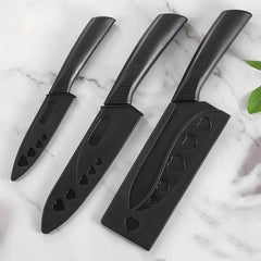 3-Piece Black Stainless Steel Knife Set