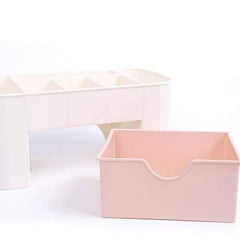 Mini Makeup Storage Box with Drawer for Cosmetics, Jewelry, and Brushes