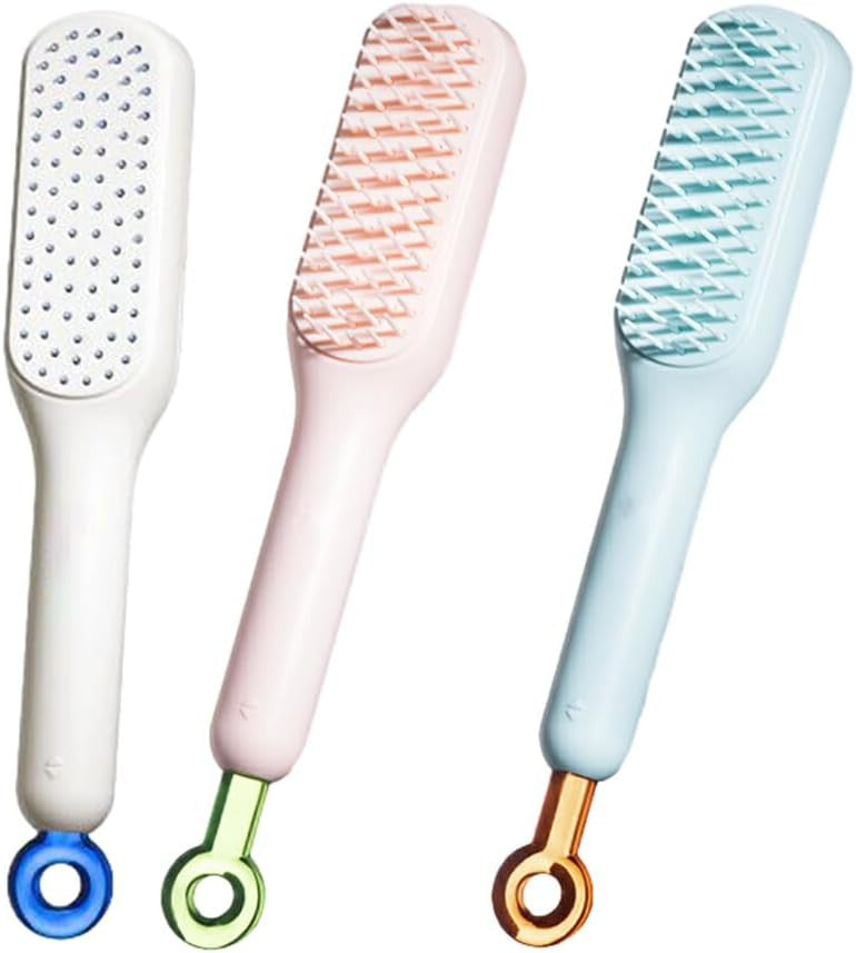 Self-Cleaning Anti-Static Massage Hair Comb for Tangle-Free Styling