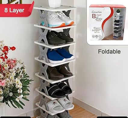8-Layer Adjustable Shoe Rack Stand for Organized Storage