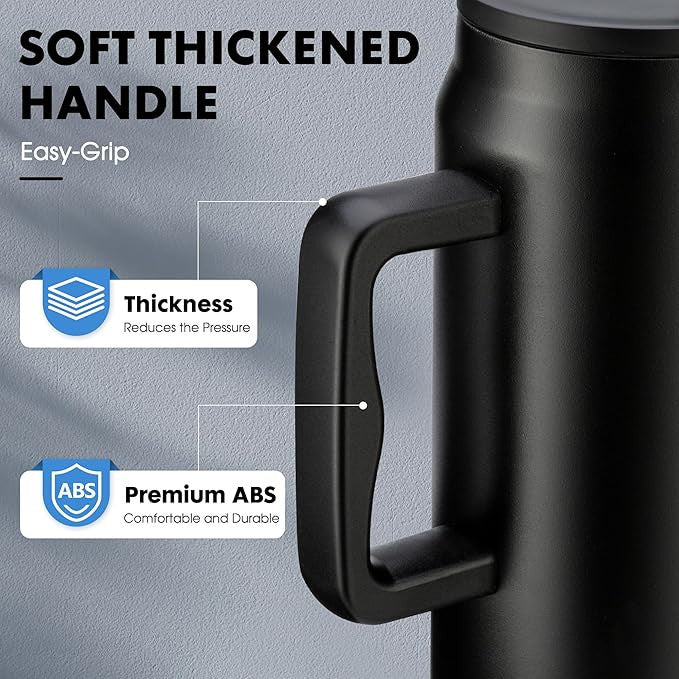 Lavender 1500ml Insulated Mug with Handle and Straw
