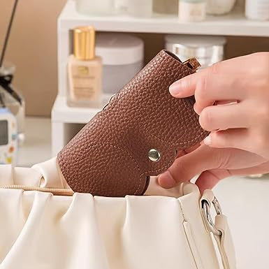 Leather Sunglasses Case with Adjustable Strap & Removable Hooks