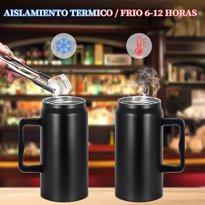 1500ml Insulated Stainless Steel Mug with Handle and Straw