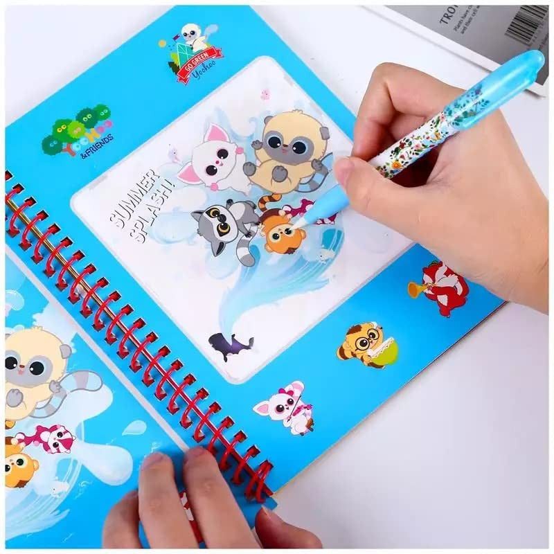 Magic Water Coloring Book for Kids with Pen - Fun & Educational Drawing Pad