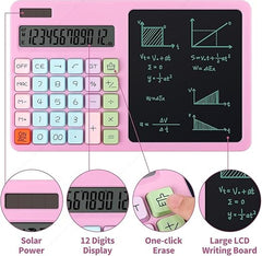 12-Digit LCD Writing Tablet with Notepad & Calculator