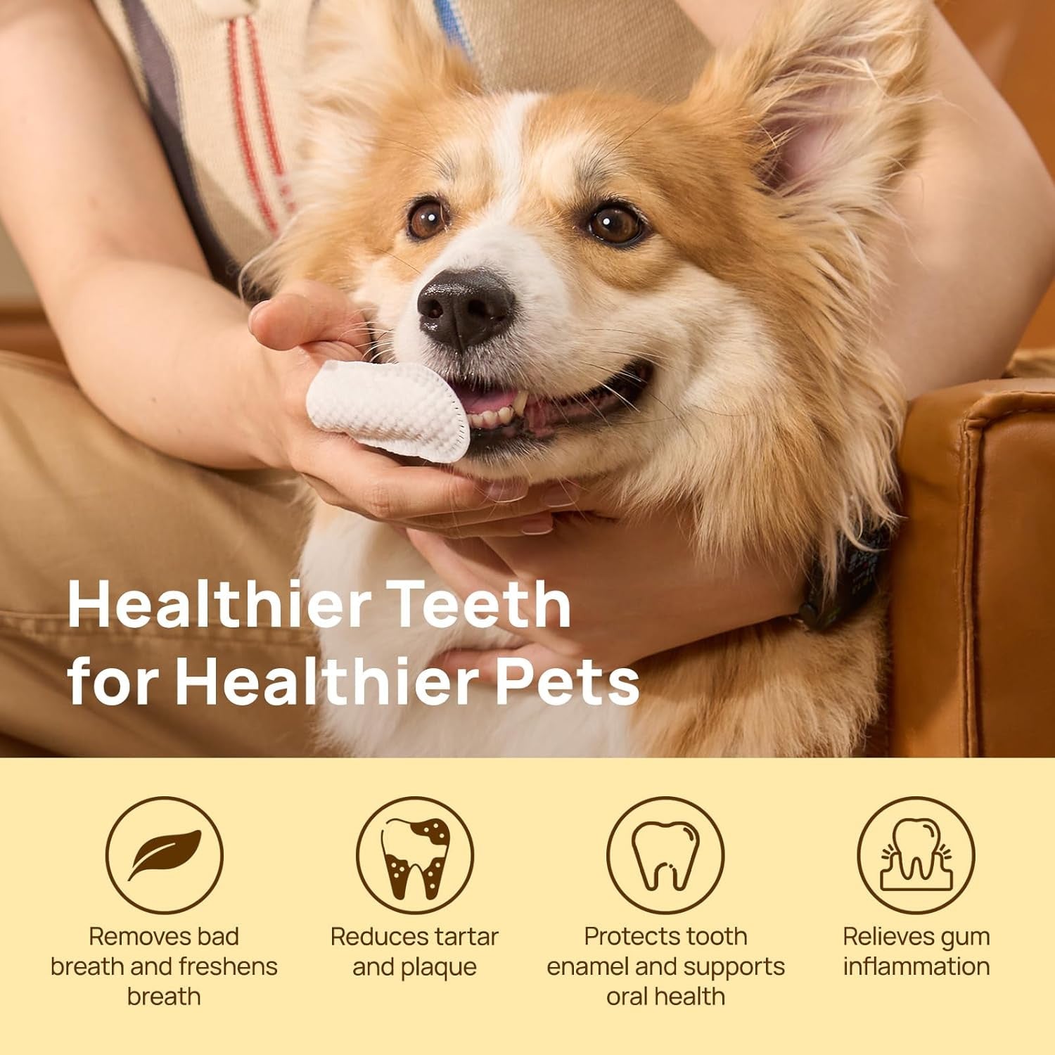 Pet Finger Dental Wipes for Easy Teeth Cleaning