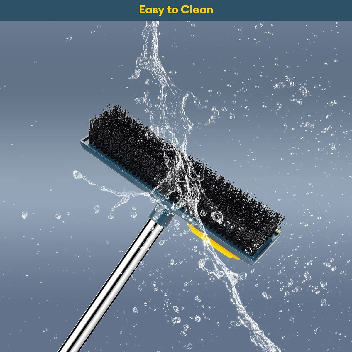 2-in-1 Floor & Tile Scrub Brush with Comb for Bathroom & Kitchen