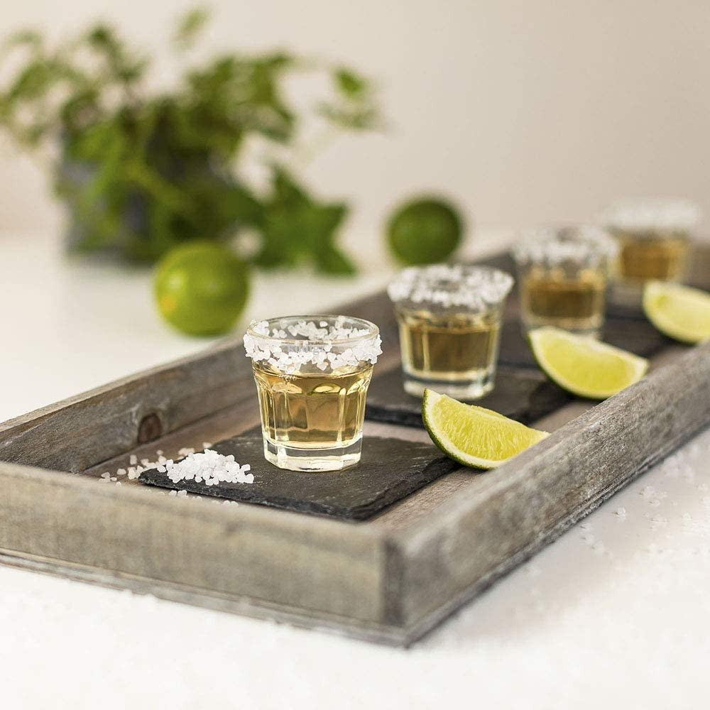 Heavy Base Shot Tea Glass Set (6 Pcs) - Stylish Double-Side Cordial Glasses