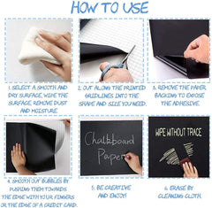Removable Black Board Wall Sticker with Chalks for Home & Office