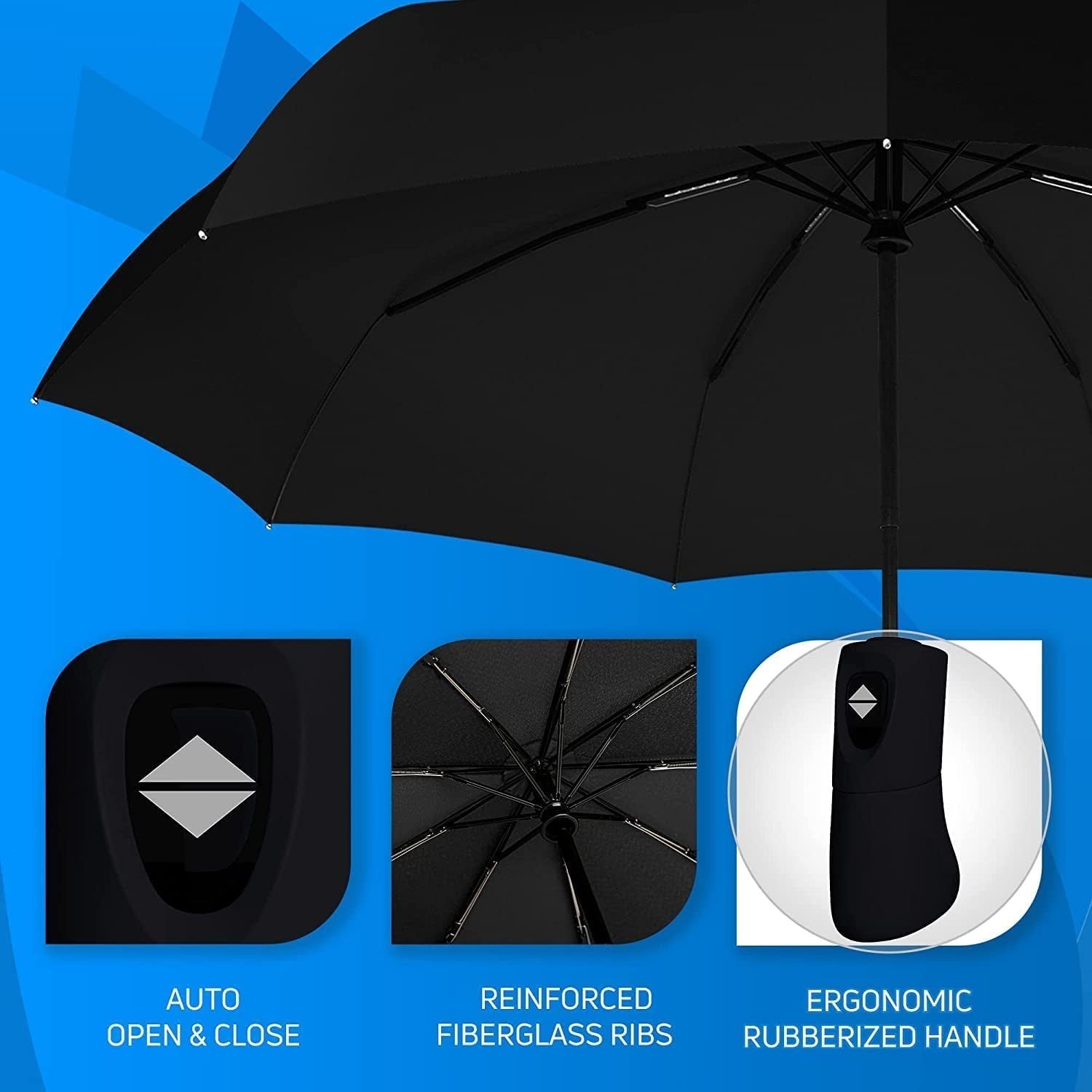 AutoOpen Compact Windproof Travel Umbrella