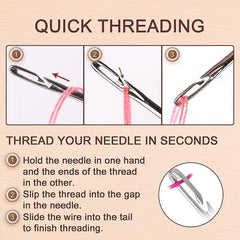 30 Pcs Self-Threading Needles for Precise Threading and Sewing